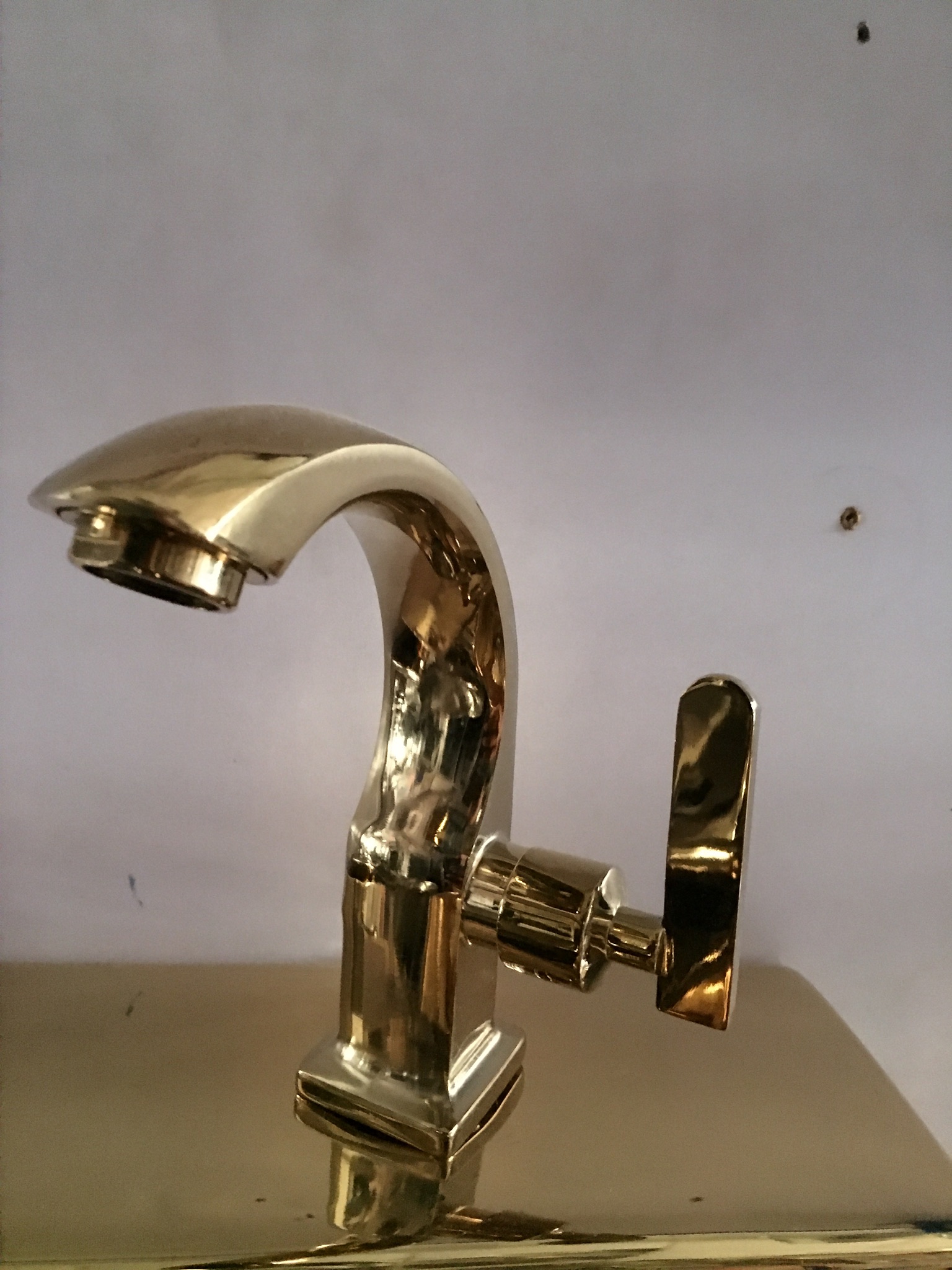 Gold Finish Copra-Style Basin Tap