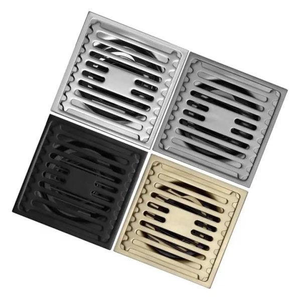 10x10cm Gold-Tone Linear Floor Drain - Image 3