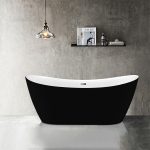 1700mm Curved Black/White Luxury Freestanding Bathtub