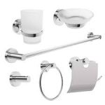 Brimix Chrome 7-Piece Bathroom Accessories Set